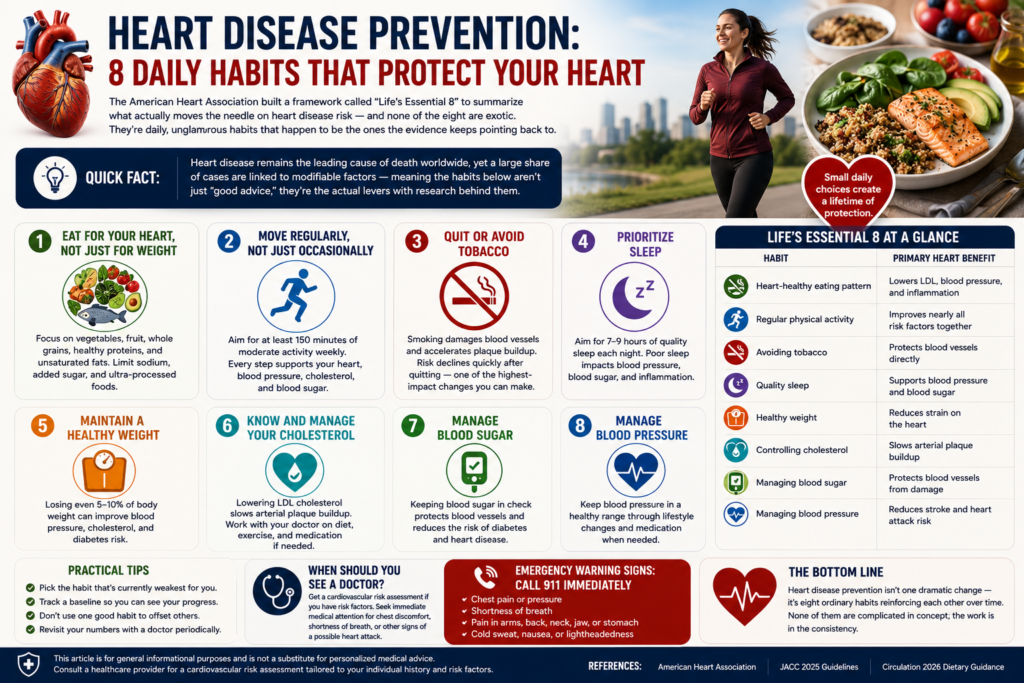 Heart Disease Prevention: 8 Daily Habits That Protect Your Heart